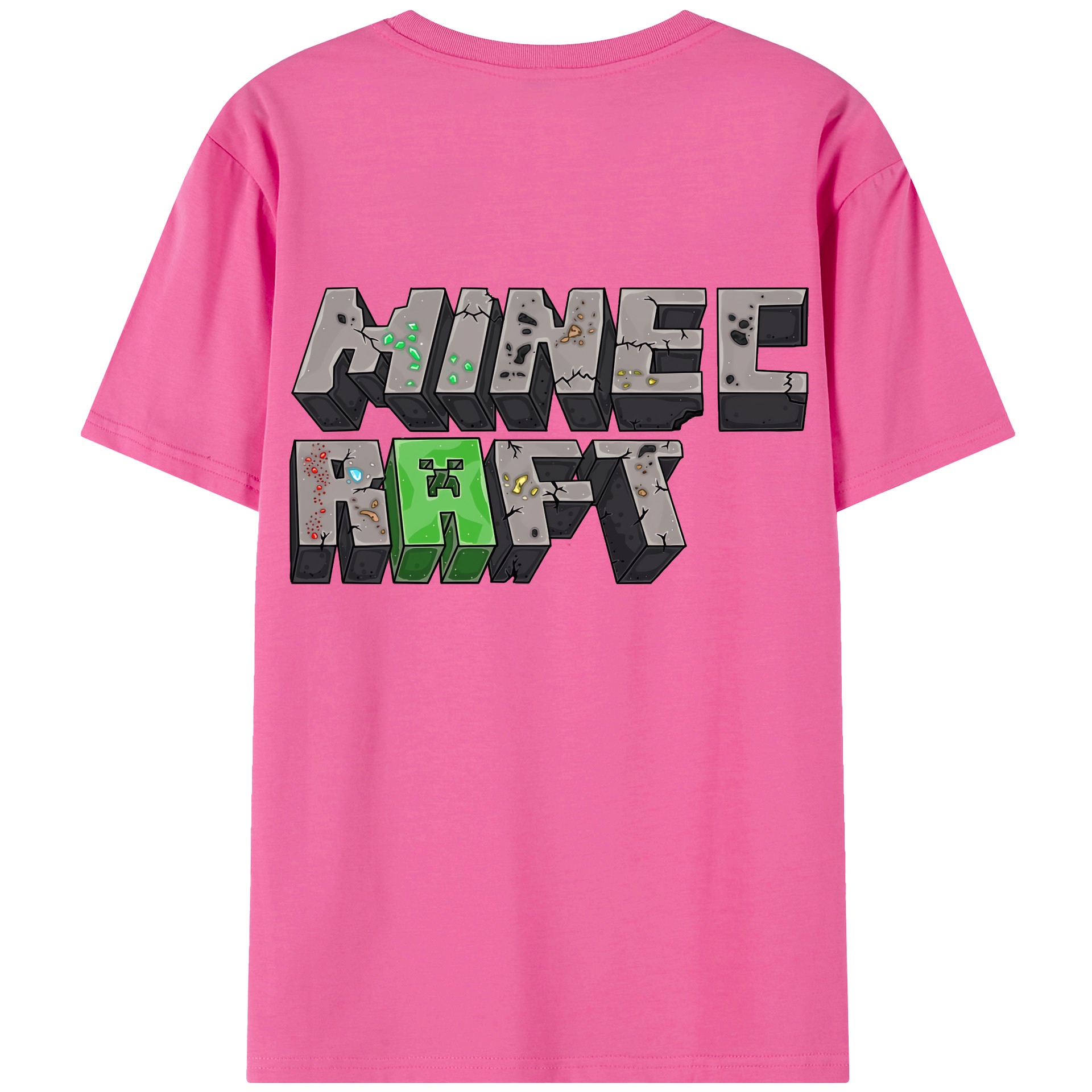 （画像用） マインクラフト ブロックの世界 Minecraft MC Block world レディース半袖Tシャツ(バックプリント)